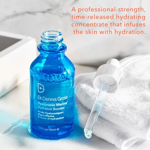 Dr Dennis Gross Hyaluronic Marine¢â Hydration Booster: for Dehydrated, Rough Texture, Dry Fine Lines & Wrinkles, 1 fl oz