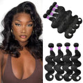 ANNELBEL 10 Inch Body Wave Human Hair Bundles 4 Pack Natural Black Virgin Hair