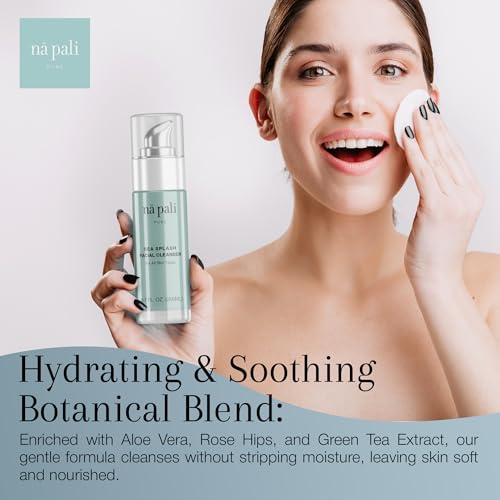 Na Pali Pure Hydrating Facial Cleanser with Dead Sea Salts & Green Tea - pH-Balanced, All Skin Types, 6.7 fl oz