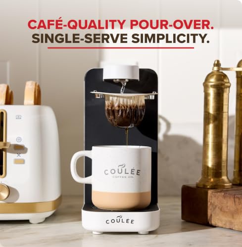 Mini Plastic-Free Pour Over Coffee Maker - White, Single Serve