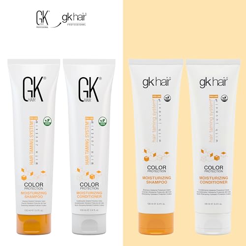 GK HAIR Travel Size Curly Hair Shampoo & Conditioner Set 3.4 Fl Oz - Color & Frizz Protection