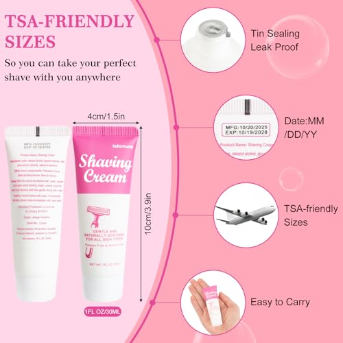 Womens Shaving Cream Bulk Travel,1fl oz/30ml Shave Gel for Women,Care Dry Skin Womens Shave Gel for Travel Guests(Jasmine,Pack of 20)