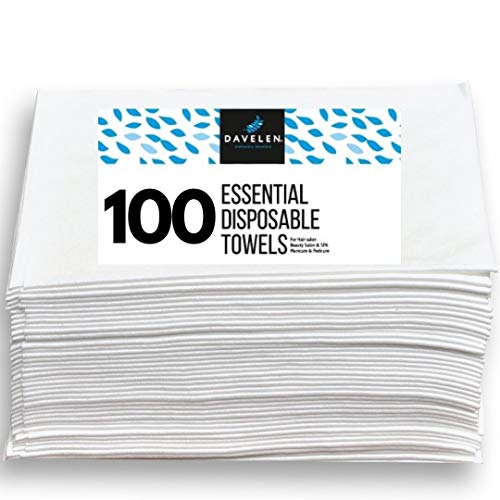 Disposable Hair Towel 100 Pack - Super Absorbent 32x16 Inch for Curly, Thick Hair