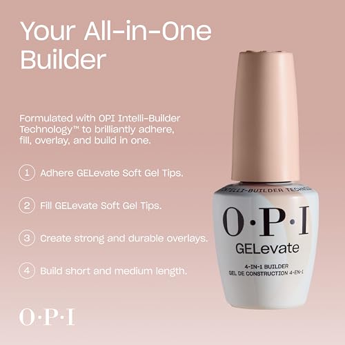 OPI GeLevate 4-in-1 Nail Builder Gel - Flawless Finish, 0.5 Fl Oz