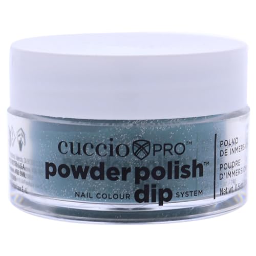 Cuccio Green Glitter with Blue Undertones Dipping Powder 14g