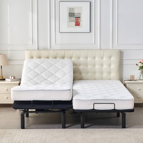 Kingnex California King Mattress Topper Split Cal King 2x36x84 Reversible Plush
