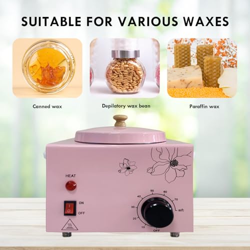 Pink Single Pot Wax Warmer for Hair Removal - Adjustable Temperature SPA Equipment