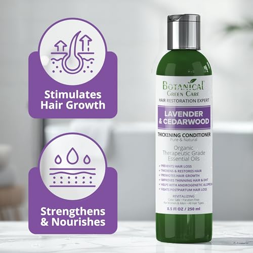 Botanical Green Care Lavender & Cedarwood Conditioner for Hair Growth & Thickening - Color Safe, Natural Hair Care