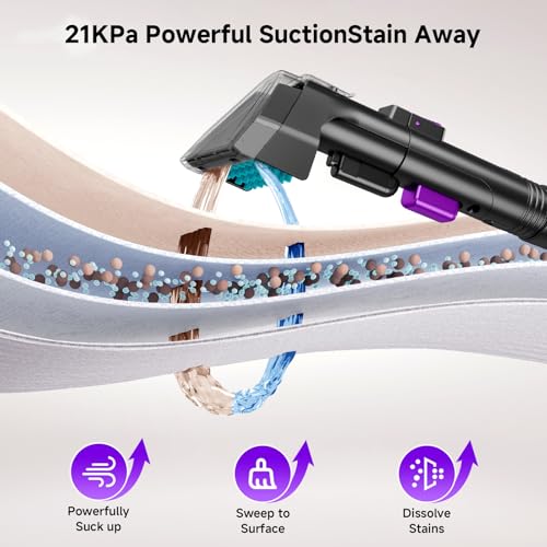 Yoomie Purple Portable Carpet & Upholstery Cleaner 21KPa Deep Stain Remover