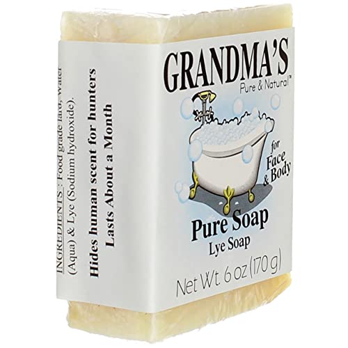 Pure Lye Soap Bar - Unscented Face & Body Wash, 6 oz, Pack of 6