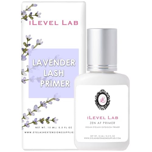 Primer for Lash Extensions by iLevel Lab 15ml - Increase Adhesive Retention | Super Primer/Cleanser | Eyelash Extension Primer | Protein Oil Remover | Professional Lash Supplies (Lavender Sented)