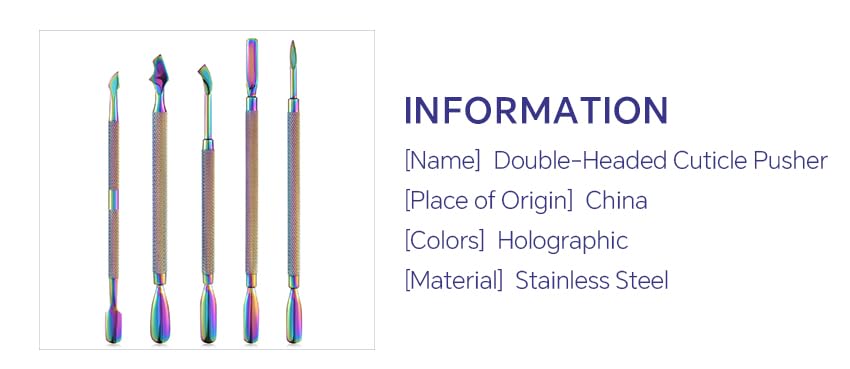 KAZIPOP Double-Headed Nail Cuticle Pusher Stainless Steel Cuticle Cleaner Gel Nail Polish Peeler Scraper 2-in-1 Cuticle Trimmer Metal Chameleon Cuticle Pusher (1)
