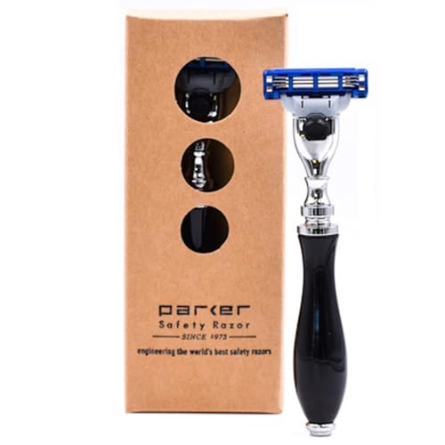 Parker Deluxe Mach 3 Compatible Razor - Black Resin Handle