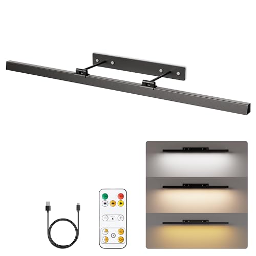 Wireless Rechargeable Picture Light with Remote Control - 39.4 Inch Art Display Lighting