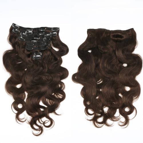 14 Inch-100g Dark Brown Clip-In Hair Extensions - Remy Human Hair Set