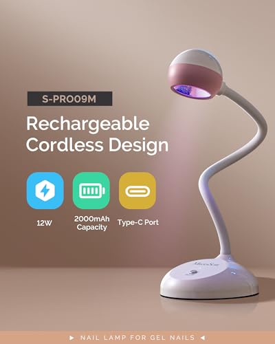 Rechargeable Nail Lamp with 360° Gooseneck - Professional Gel Curing Light