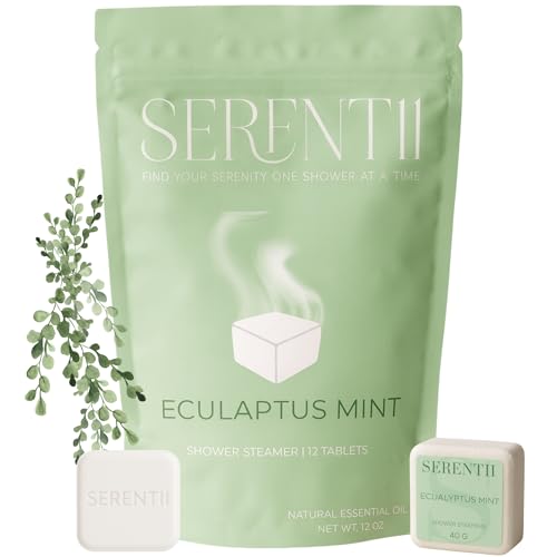 Shower Steamers Aromatherapy 12 Tablets ? Eucalyptus Mint, Relaxation & Stress Relief, Self Care Gift, Spa Essentials, Birthday Gifts for Women & Men, Travel Must-Have