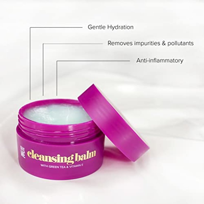 Give Me Cosmetics Cleansing Balm with Green Tea & Vitamin E, Hydrating Makeup Remover for All Skin Types, Gently Removes Impurities, Paraben-Free