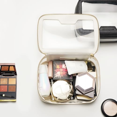 Camdeez White Clear Makeup Case Toiletry Bag Travel Organizer Portable Cosmetic Storage