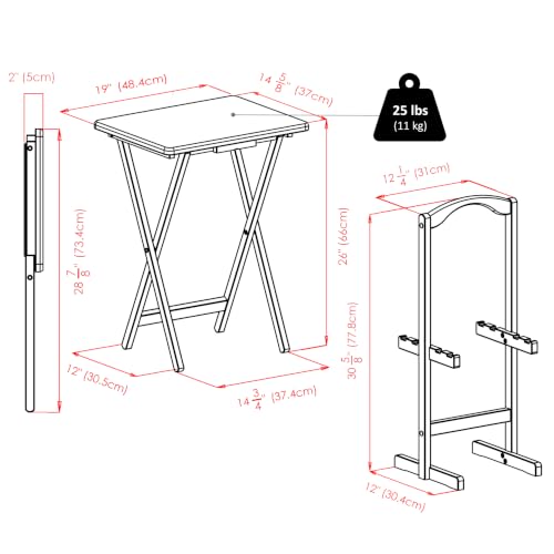 Winsome Wood Alex Snack Table Set 4-Piece with Stand - Natural Finish