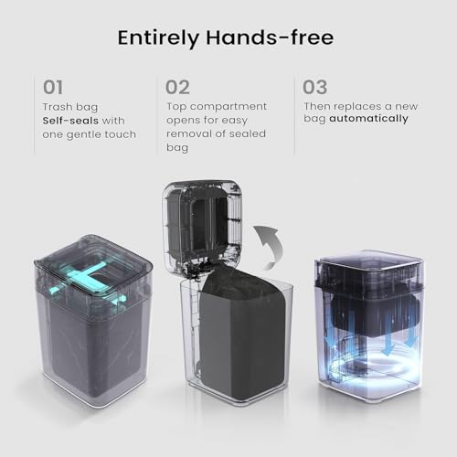 Automatic Touchless Trash Can 4.5 Gallon with Self-Sealing & Bag Refill Rings