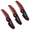 ZEUS Folding Mustache Comb 3-Pack - Traditional Pocket Grooming Tools