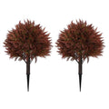 Artificial Fall Cypress Plants Set of 2 - 24 Inch Green Red Autumn Decor