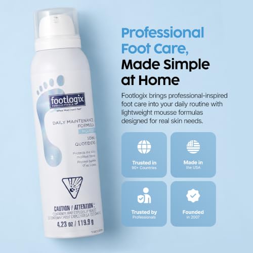 Footlogix Urea Foot Moisturizer Mousse for Dry & Callused Feet 4.23 oz