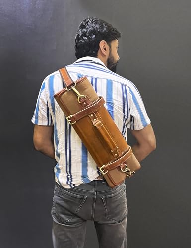 Rustic Town Genuine Leather Chef Knife Roll - Brown Rust