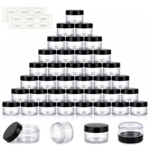 Black 5g Sample Cosmetic Containers with Lids - Travel Size, Leakproof