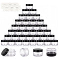 Black 5g Sample Cosmetic Containers with Lids - Travel Size, Leakproof