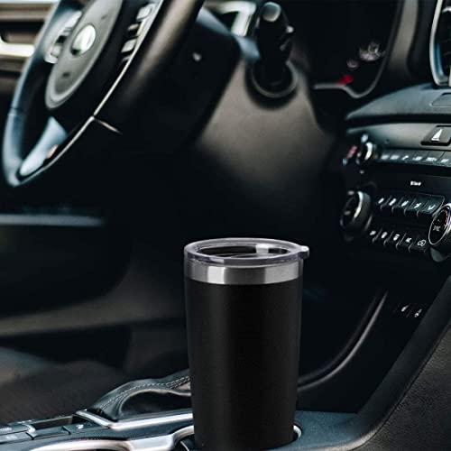 Black 20oz Stainless Steel Insulated Tumblers with Lid - 12 Pack, Double Wall Vacuum Coffee Mug