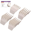 Professional Peanut Clipper Guards Set Compatible with Wahl Peanut, Clipper Guides Replacement - 1/8" to 1/2", 4 Piece Set, White Color