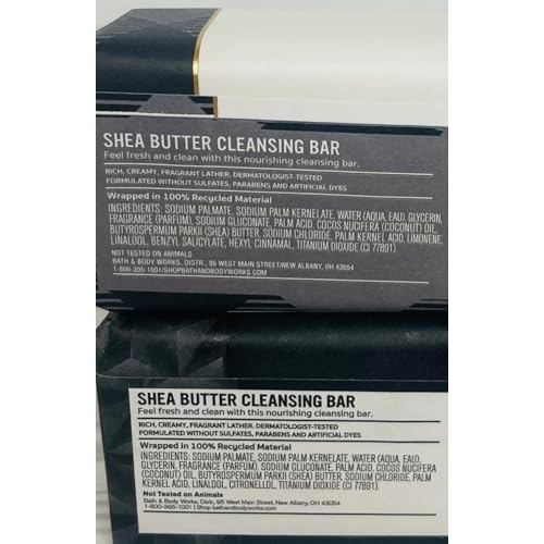 Bath and Body Works Men's Vanilla Noir and Gingham Legend Shea Butter Cleansing Bar Soap 4.2 oz Each Set of 2