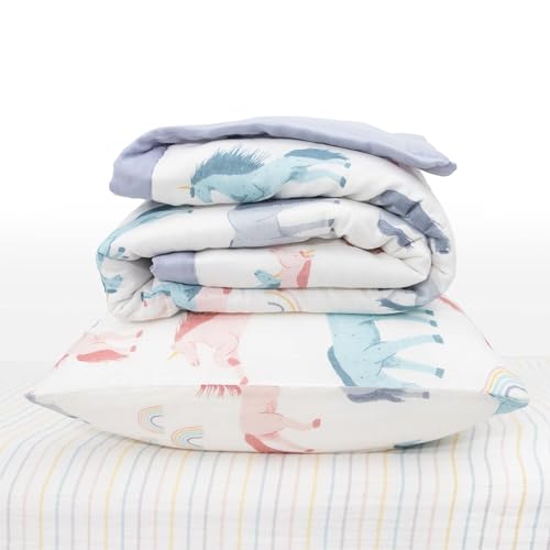 Little Unicorn Unicorns 3-Piece Toddler Bedding Set — Includes Comforter, Crib Sheet & Pillowcase