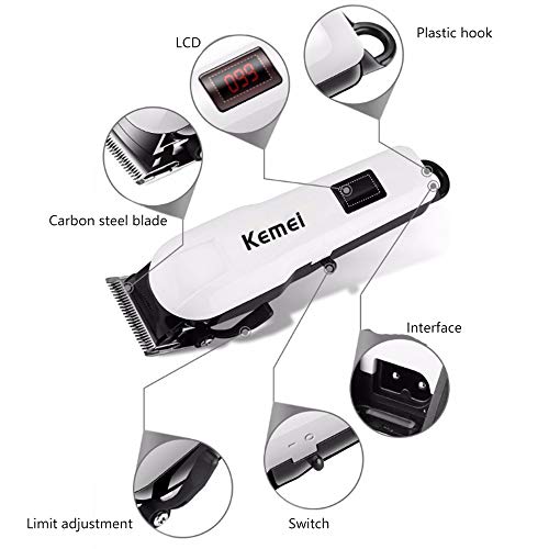 F.Lashes Cordless Men Hair Clippers Kit One Size Rechargeable Low-Noise Trimmer