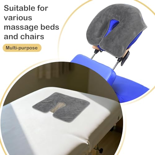 SINLAND Microfiber Face Cradle Covers Large Size Soft and Reusable Non-Stick Massage Headrest Cover Suitable for Any Massage Tables & Massage Chair