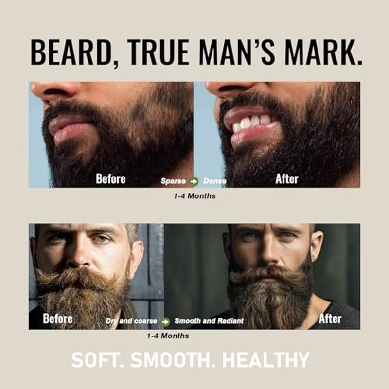 Biotin Beard Oil for Men Set ? 2 Pack Unscented & Sandalwood Beard Oil Blended with Castor & Grape Seed Oil for Thicker, Softer, Moisturizing Beard ? Gift for Father, Husband, Boyfriend ? 4 oz