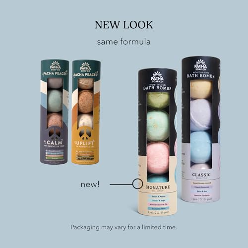 Pacha Soap Co. Bath Bombs Variety Pack 2-Pack (8 pcs each) Jasmine Lavender Sage Peppermint