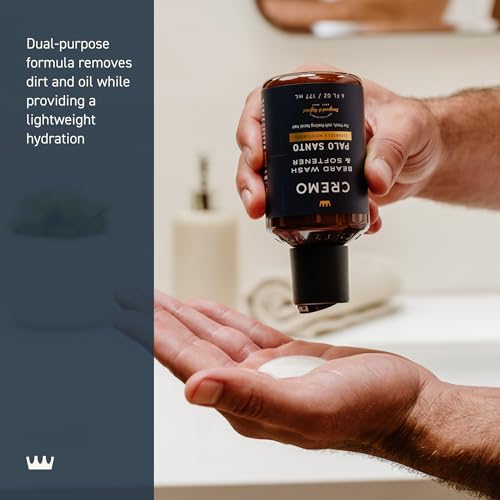 Cremo Palo Santo Beard Wash & Softener - 6 Fl Oz Pack of 2, Moisturizes & Reduces Itch