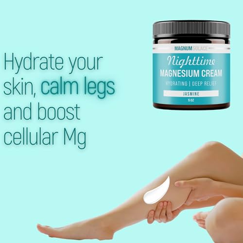 Magnum Solace Nighttime Magnesium Cream ? Soothing Relief & Relaxation, Highly Concentrated Magnesium for Muscles & Joints ? Apply to Legs or Feet Before Bed ? Skin-Friendly