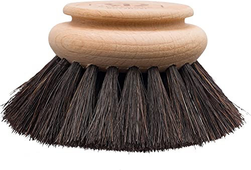 Redecker Dish Brush Replacement Heads - Horsehair, 2-Inch Round, Set of 2 - For Glassware & Delicate Surfaces - Horse Hair / Set of 2