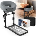 Massage Headrest for Bed - Adjustable Height Face Cradle for Home Spa, Gray, Stone Gray Variation