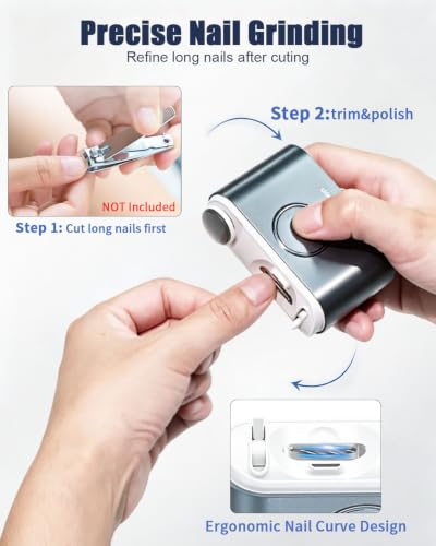 Electric Nail Clipper for Seniors & Kids - 3-in-1 Trimmer & Polisher