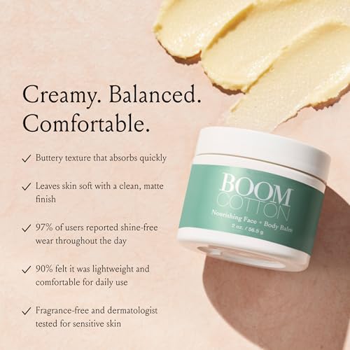 BOOM! Cotton Shine Control Moisturizer - 2 oz - Lightweight, Hydrating, Matte Finish