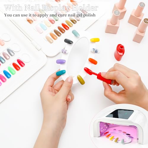 Nail Color Display Book Nail Swatch, 120 Colors Nail Polish Sample Display Book with Transparent Replacement Nails, Professional Nail Gel Color Card Book, No Need Pasting, No Need Glue