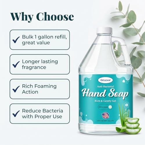 GELEAN White Bloom Liquid Hand Soap Refill 128oz Aloe Vera & White Tea Scent