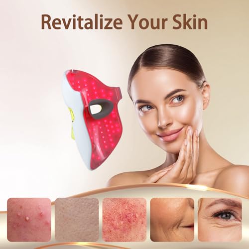 Red & Blue LED Face Mask for Light Therapy - Anti-Aging & Blemish Treatment