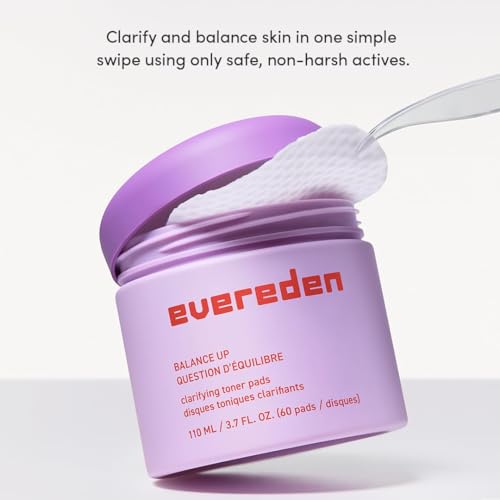 Evereden Teen Toner Pads with Mandelic Acid & Niacinamide - Sensitive Skin, Dermatologist-Tested, 30 Count - Toner Pads