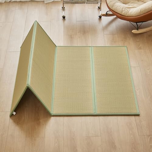 Twin Natural Rush Grass Tatami Mat - 3'3" x 6'7" - Traditional Japanese Floor Mat